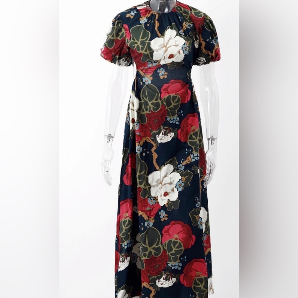 Floral Backless Dress